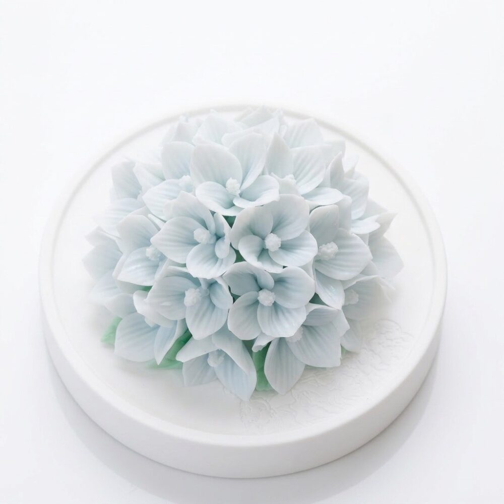 Handmade Blue Hydrangea Ceramic Flower