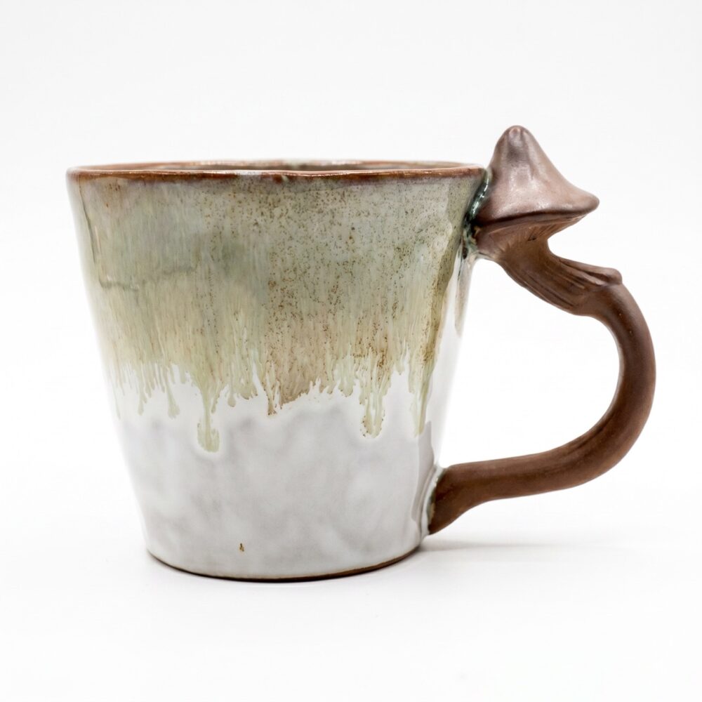 Mushroom Handle Ceramic Coffee Mug