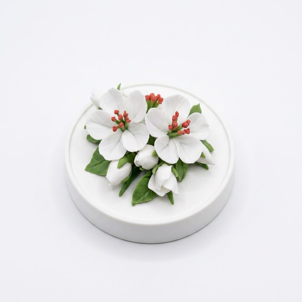Pear Blossom Ceramic Flower