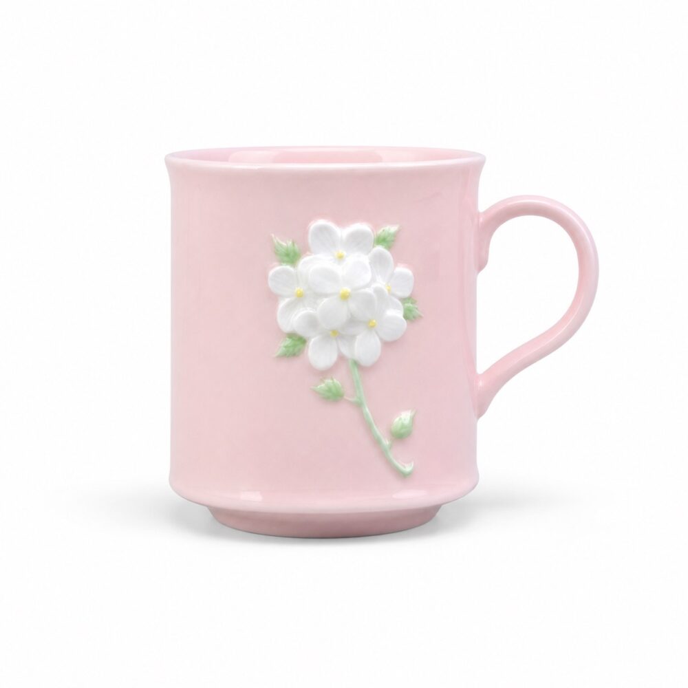 Embossed Blossom Ceramic Mug